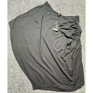 Express‎ Shirt Womens XS Black Asymmetrical Ruched Stretch Jersey New